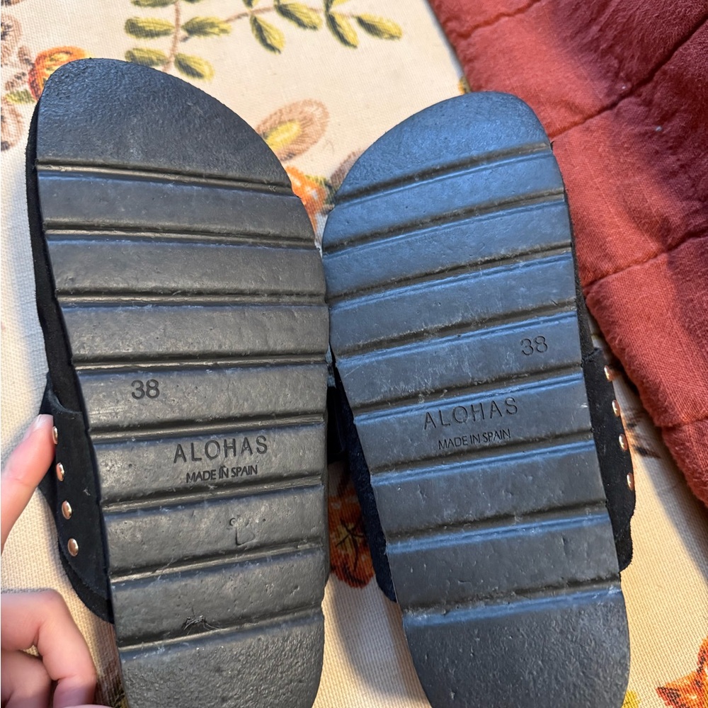 Alohas suede leather black clogs - Picture 3 of 5